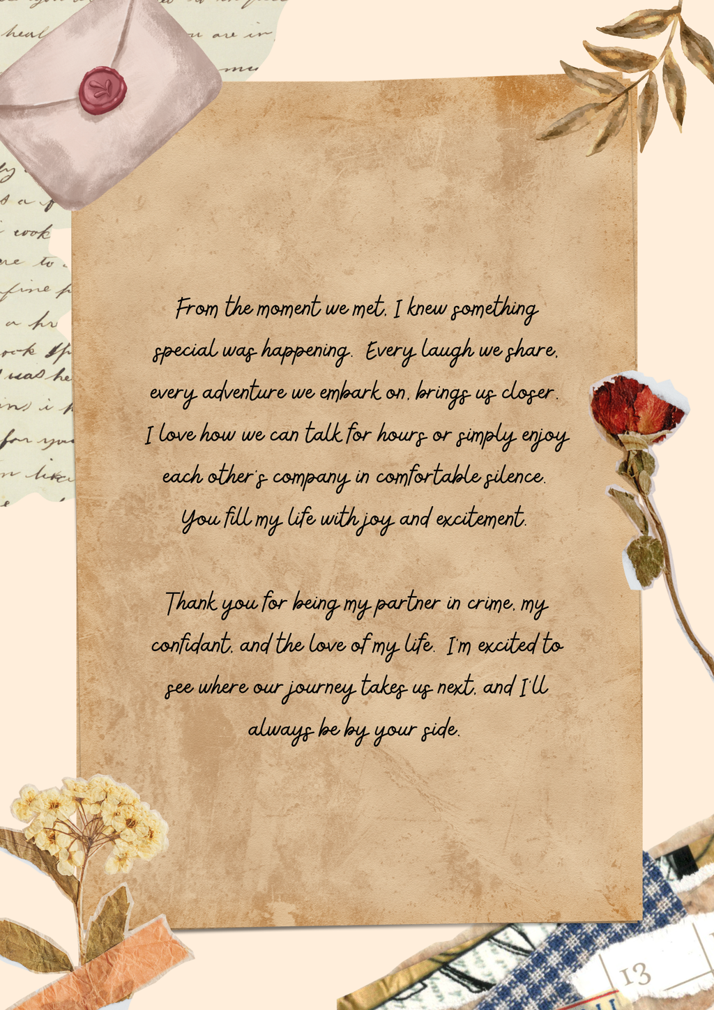Add a Gift  Card / love Letter